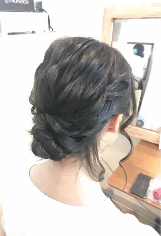 セミロング ヘアアレンジ 早朝✨ヘアセット 着付け/清水玲歌のヘアスタイル