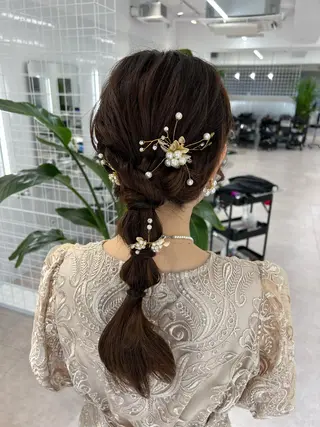 セミロング 卒業式ヘアセット🎀 ヘアアレンジのヘアスタイル