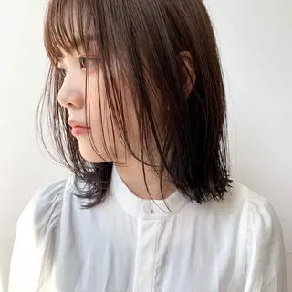 ミディアム レイヤー/顔周り カット/松岡 祥利のヘアスタイル