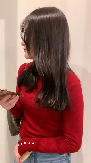 セミロング カラー メンズ 落合希 Olivebeigeのヘアスタイル