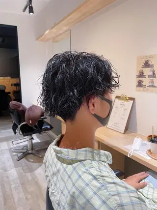 パーマ メンズ 升水 優太のヘアスタイル