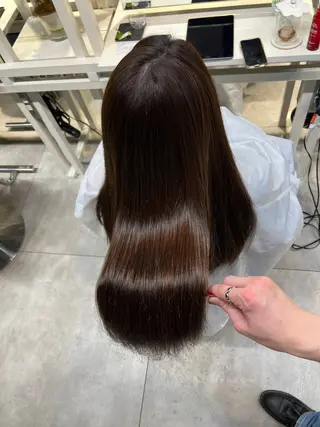 セミロング 恵比寿韓国レイヤー× 艶透明感カラー大場のヘアスタイル