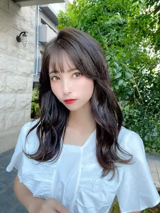 セミロング 韓国風ヘア✻透明感 カラー✻yukaのヘアスタイル
