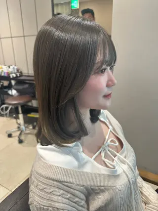 セミロング カラー パーマ ヘアアレンジ 髪質改善/韓国風 レイヤー/田村祐樹のヘアスタイル