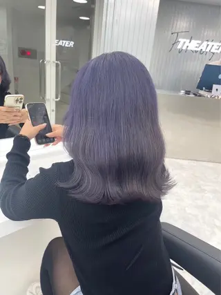セミロング カラー ヘアアレンジ Ryo横浜韓国ヘア/ 曲がる縮毛矯正特化のヘアスタイル