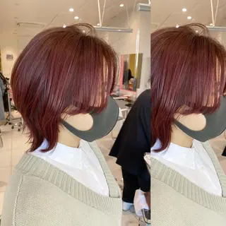 ミディアム カラー ウルフカット ハッシュカット/七海のヘアスタイル