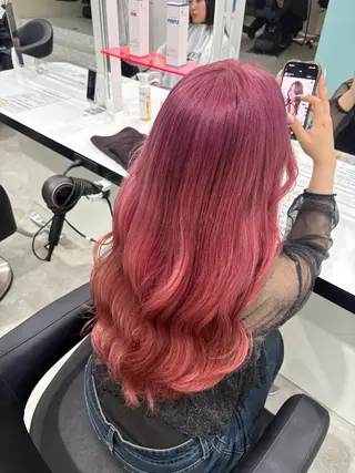 ロング カラー 韓国風艶カラー🪽 yuuna🪽🍨のヘアスタイル