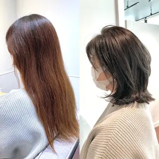 ショート カラー 髪と心を整える美容師 透明感カラー/ボブのヘアスタイル