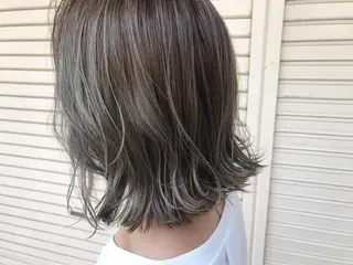 ミディアム カラー ニュアンスパーマ/ レイヤー/茶屋町のヘアスタイル