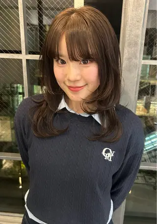 セミロング カラー 透明感似合わせカラー 🍀あかり🍀のヘアスタイル