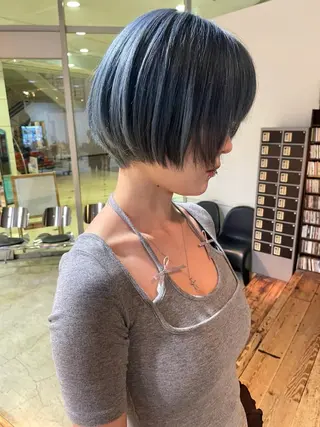 ショート カラー 🪿透明感/艶カラー ﾜﾀﾅﾍﾞｱｵｲのヘアスタイル
