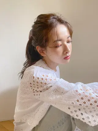 ロング カラー ヘアアレンジ 神原 ありさのマツエク・マツパデザイン
