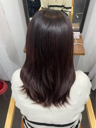 セミロング カラー ヘアアレンジ 🍒ᩚ名駅/艶髪 縮毛矯正/あゆ🍒ᩚのヘアスタイル