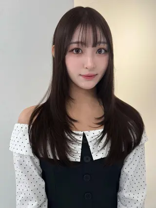 ロング カラー 髪質改善/縮毛矯正/ ブリーチなしカラーのヘアスタイル