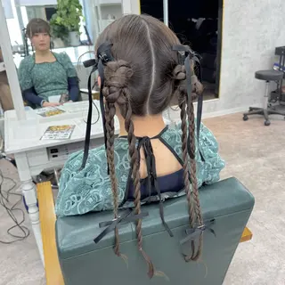 ロング ヘアアレンジ JUNSHIN🦋 ヘアセット／カラーのヘアスタイル