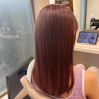 セミロング カラー 三箇島陽香/髪質改善 クロスパーマ縮毛矯正のヘアスタイル