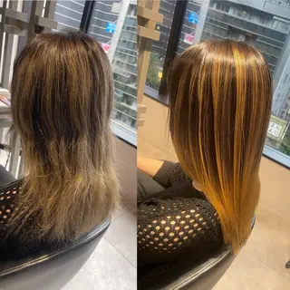ミディアム カラー ブリーチ👩🦳/ ✂︎MANAMIのヘアスタイル