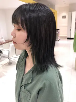 ミディアム カラー ウルフカット ハッシュカット/七海のヘアスタイル