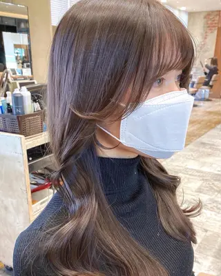 ロング カラー 顔まわりカット🌟 くびれヘア/寺門遥輝のヘアスタイル