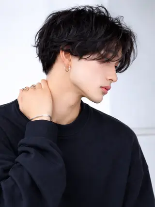 メンズ ボブ／ハイトーン /岡山駅前/上野陸のヘアスタイル