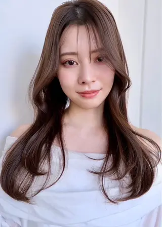 セミロング カラー パーマ ヘアアレンジ 一箭 恵梧/ロングヘアのヘアスタイル