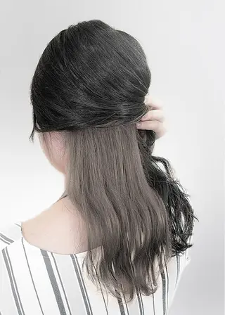 セミロング カラー 小松崎 友宏のヘアスタイル