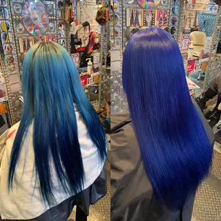 ロング カラー ヘアアレンジ 🌈派手髪エクステ ブレイズ🌈ひろとのヘアスタイル