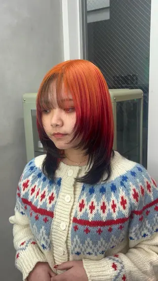 ミディアム カラー 中田 渚のヘアスタイル
