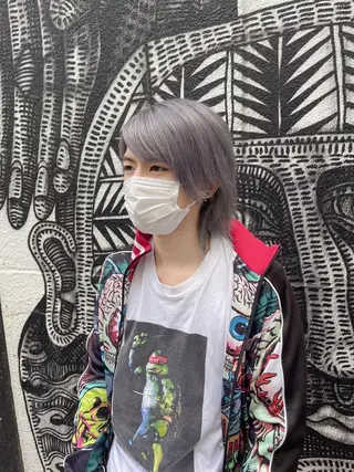 ミディアム カラー ヘアアレンジ メンズ 🌈派手髪エクステ ブレイズ🌈ひろとのヘアスタイル