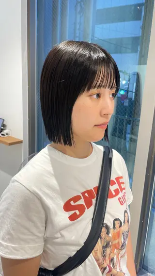 ショート カラー 抜け感ボブ×パーマ |kazaneのヘアスタイル