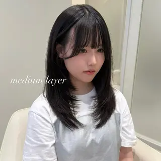 ミディアム 韓国𝐻𝑎𝑖𝑟 🇰🇷🖤ハラのヘアスタイル