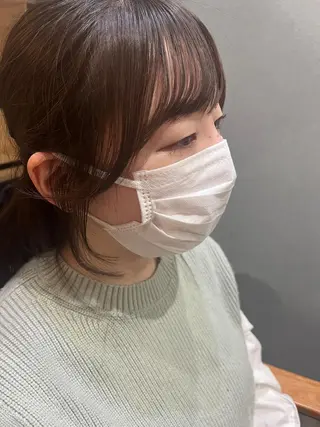 ミディアム カラー パーマ ヘアアレンジ メンズ ネイル マツエク・マツパ アイブロウ 久木原 ゆりのヘアスタイル