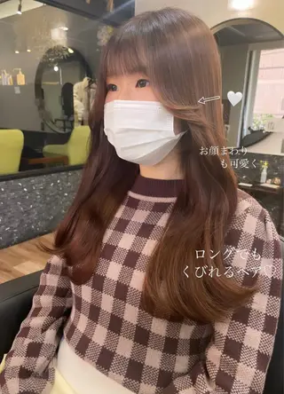 ロング カラー レイヤーカット、 大人可愛い　中村美羅のヘアスタイル