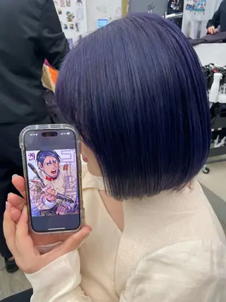 ミディアム カラー インナーカラー 推し ブリーチ  髪質改善のヘアスタイル