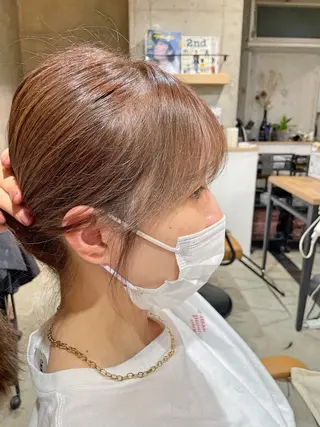 セミロング 日比崚介🍀 おくれげ小顔カットのヘアスタイル