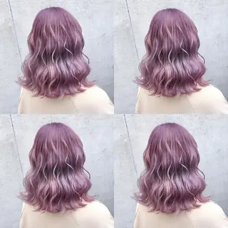 ミディアム カラー ヘアアレンジ TAKUMAブリーチ /切りっぱなし🪽のヘアスタイル