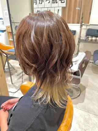 ミディアム パーマ 安田 美由紀のヘアスタイル