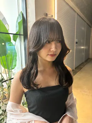 ロング 韓国風レイヤーカット 松葉翔のヘアスタイル