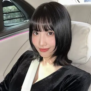 ミディアム レイヤー/ハッシュカ ット/顔周り/フウカのヘアスタイル
