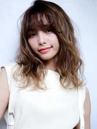 ミディアム カラー 髪質改善/縮毛矯正/ トリートメント/庭田のヘアスタイル