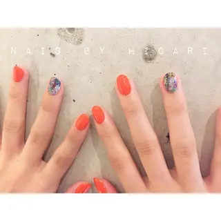 ショート カラー パーマ ネイル マツエク・マツパ illum hicariのネイルデザイン