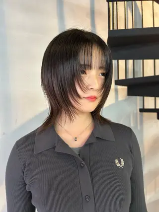 ミディアム 柏 ウルフ/レイヤー 田中佐和🐺のヘアスタイル