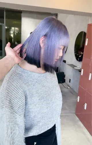 ミディアム カラー ホワイトカラー/梅田 デザインカラー/しんのヘアスタイル