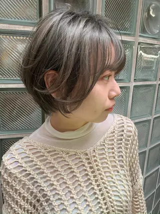 ショート カラー パーマ ヘアアレンジ 顔周りカット・相談 レイヤーも◎しずくのヘアスタイル
