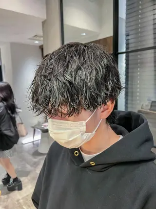 ショート パーマ メンズ 波巻きスパイラルパー マ/シャドウパーマ駿のヘアスタイル
