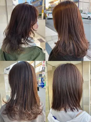 セミロング カラー 田中 あかねのヘアスタイル