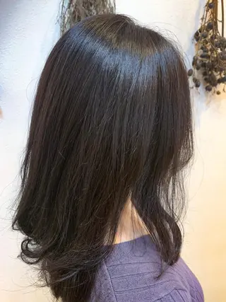 ミディアム カラー トレンドパーマ 加藤菜月のヘアスタイル