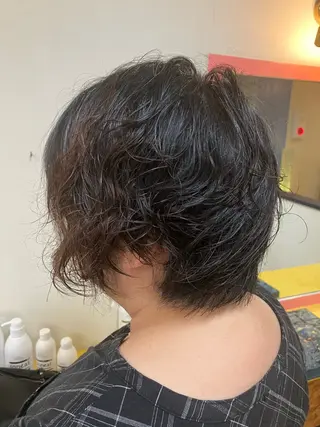 ミディアム パーマ 横田 尚登のヘアスタイル