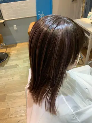 セミロング ✨縮毛矯正✖︎顔周り レイヤー✨ナカムラのヘアスタイル