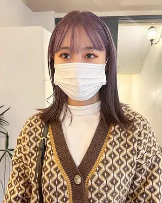 セミロング カラー パーマ ヘアアレンジ メンズ キッズ ネイル マツエク・マツパ ウルフレイヤーカット /チヒロのヘアスタイル